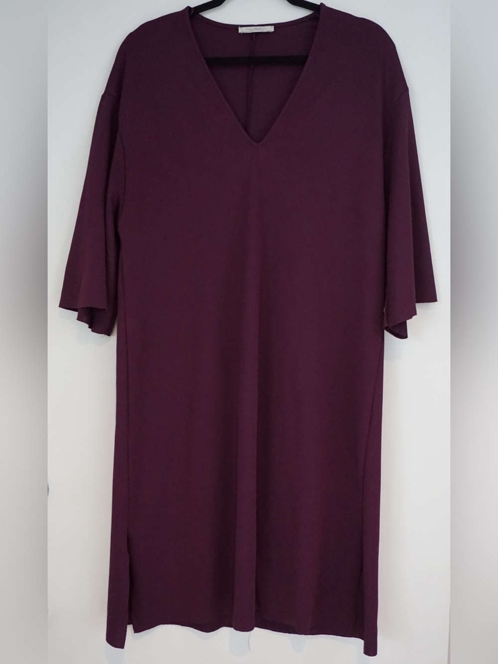 Zara Plum V-Neck Midi Dress